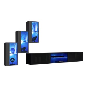 Ensemble meubles de salon SWITCH XXII design, coloris gris et noir.