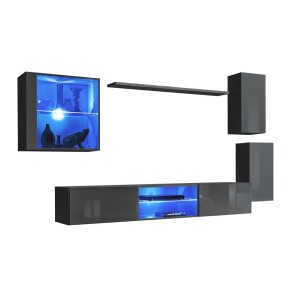 Ensemble meubles de salon SWITCH XXIII design, coloris gris brillant.