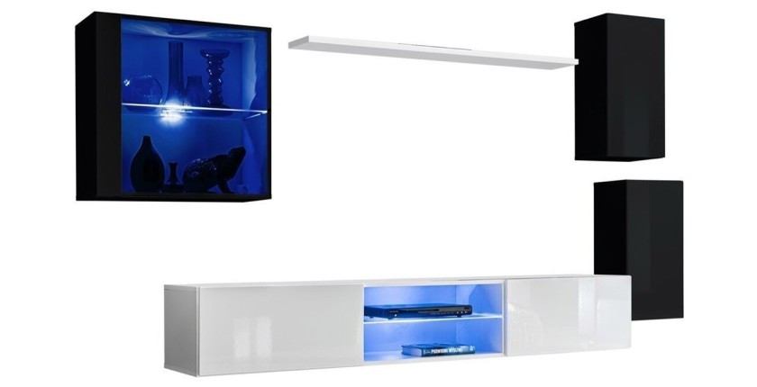 Ensemble meubles de salon SWITCH XXIII design, coloris noir et blanc