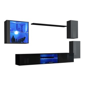 Ensemble meubles de salon SWITCH XXIII design, coloris gris et noir