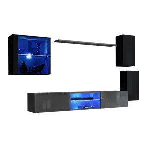 Ensemble meubles de salon SWITCH XXIII design, coloris noir et gris