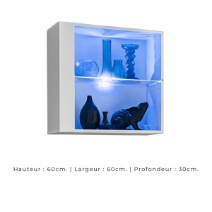 Ensemble meubles de salon SWITCH XXIII design, coloris blanc et chêne