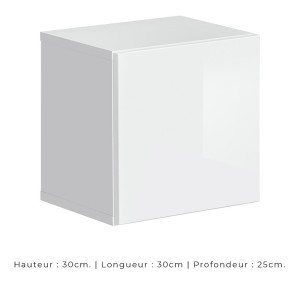 Ensemble meubles de salon SWITCH XXIV design, coloris blanc brillant.