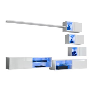 Ensemble meubles de salon SWITCH XXIV design, coloris blanc brillant.