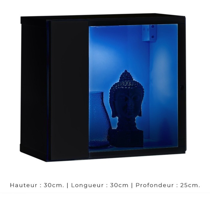 Ensemble meubles de salon SWITCH XXIV design, coloris noir brillant.