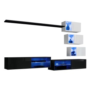 Ensemble meubles de salon SWITCH XXIV design, coloris noir et blanc.