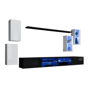 Ensemble meubles de salon SWITCH XXV design, coloris blanc et noir.