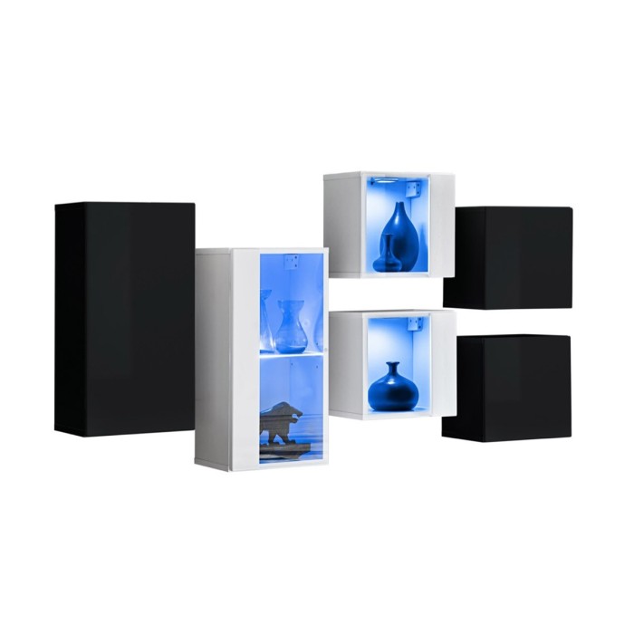 Ensemble meubles de salon SWITCH SBIV design. Coloris noir et blanc.