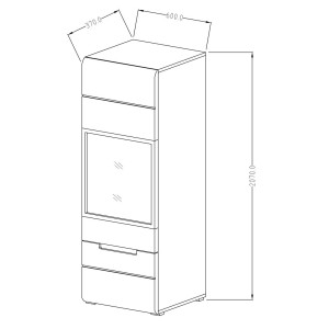 Vitrine collection LUCIA modèle haut + LED. Meuble design idéal pour votre salle à manger