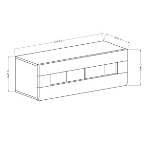 Vitrine suspendue horizontale collection OHIO coloris blanc et finitions chêne.