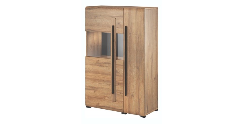 Vitrine design XL collection BREDA. LED incluses. Coloris chêne.