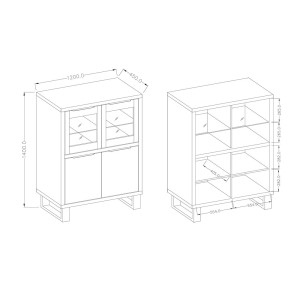 Bahut design collection MILO. Coloris chêne. Meuble idéal pour votre salle à manger