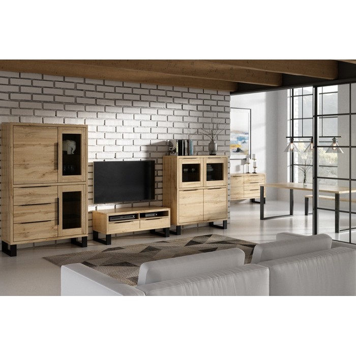 Bahut design collection MILO. Coloris chêne. Meuble idéal pour votre salle à manger