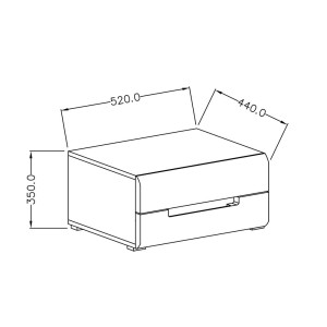 Chambre à coucher LUCIA : Armoire 4 portes + Lit 180x200 + 2 Chevets. Couleur gris et aspect chêne