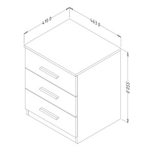 Chambre à coucher EOS : Armoire 200cm, Lit 160x200, commode, chevets. Couleur blanc mat