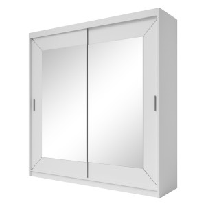 Armoire 180cm avec miroirs et portes coulissantes. Collection ROMEO. Coloris blanc