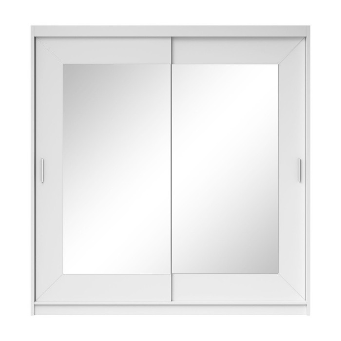 Armoire 200cm avec miroirs et portes coulissantes. Collection ROMEO. Coloris blanc