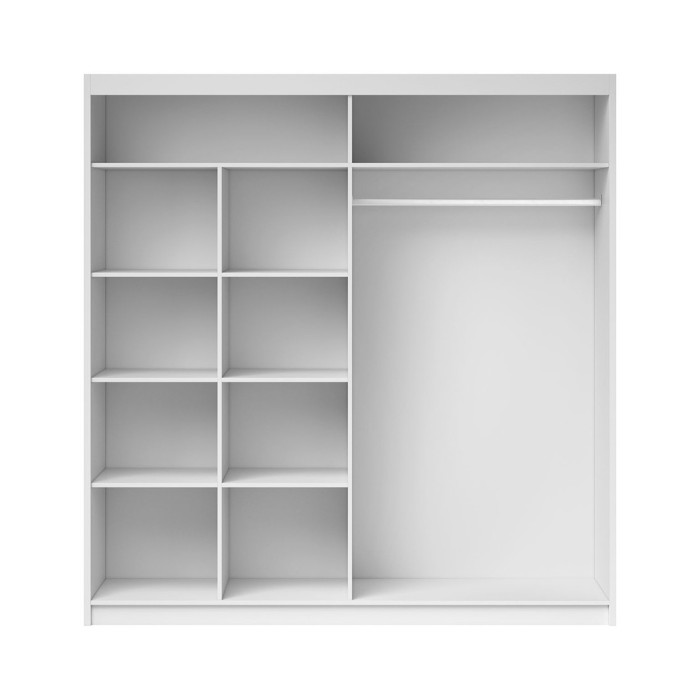 Armoire 200cm avec miroirs et portes coulissantes. Collection ROMEO. Coloris blanc