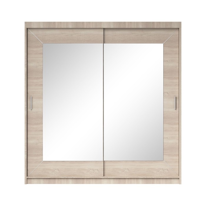 Armoire 180cm avec miroirs et portes coulissantes. Collection ROMEO. Coloris chêne