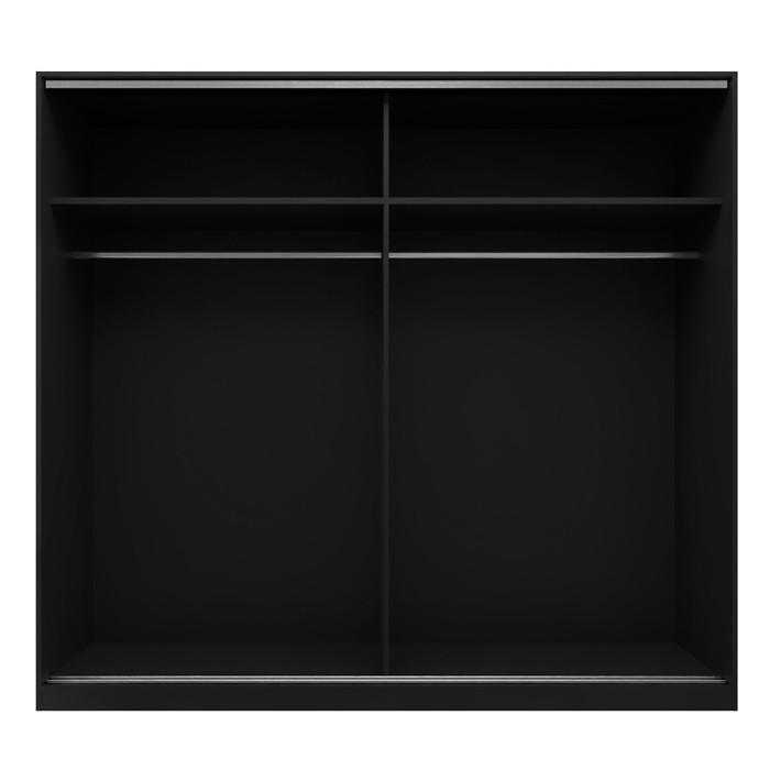 Armoire noire 200cm avec miroirs, portes coulissantes. Collection CALABRE.