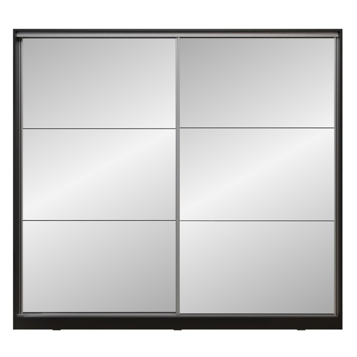 Armoire noire 200cm avec miroirs, portes coulissantes. Collection CALABRE.