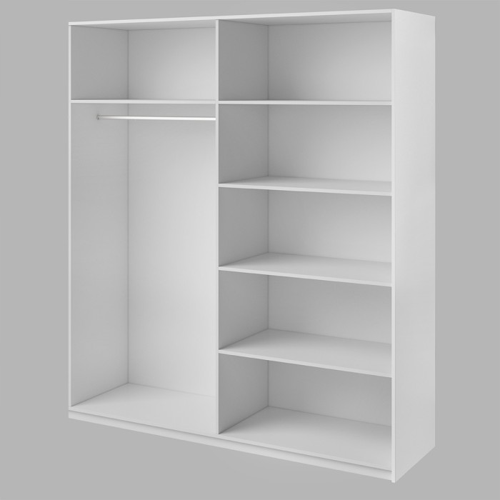 Armoire 2 portes coulissantes 220cm couleur blanc brillant. Collection FLOYD