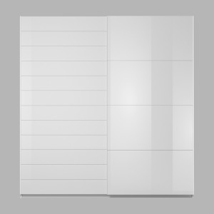 Armoire 2 portes coulissantes 220cm couleur blanc brillant. Collection FLOYD