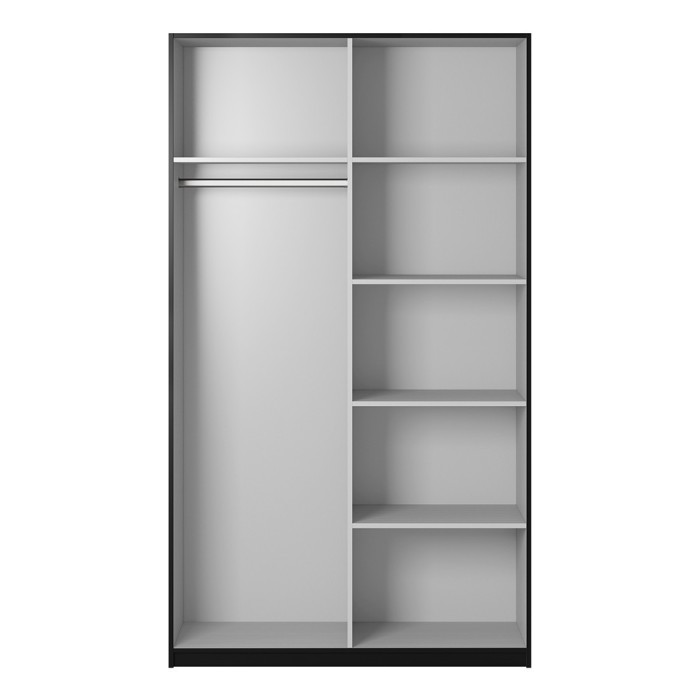 Armoire design 150cm. 2 portes avec miroirs modulables. Couleur noir mat. Collection EOS