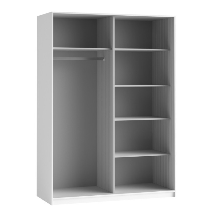 Armoire design 150cm. 2 portes avec miroirs modulables. Couleur blanc mat. Collection EOS