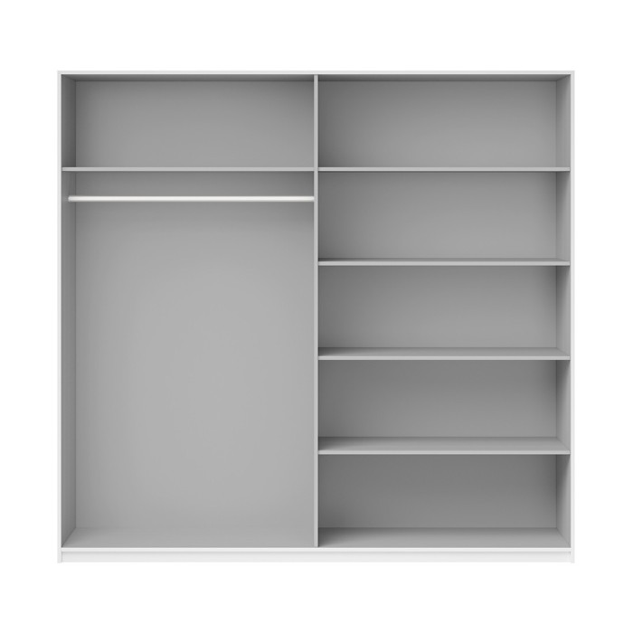 Armoire design 2 portes 180 cm avec miroir. Couleur blanc brillant. Collection EOS