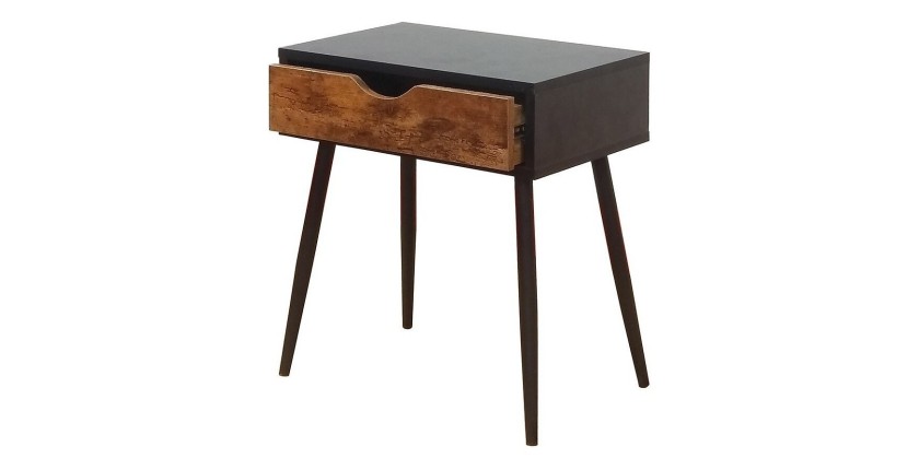 Table de Chevet collection HAALAND coloris noir style Scandinave.