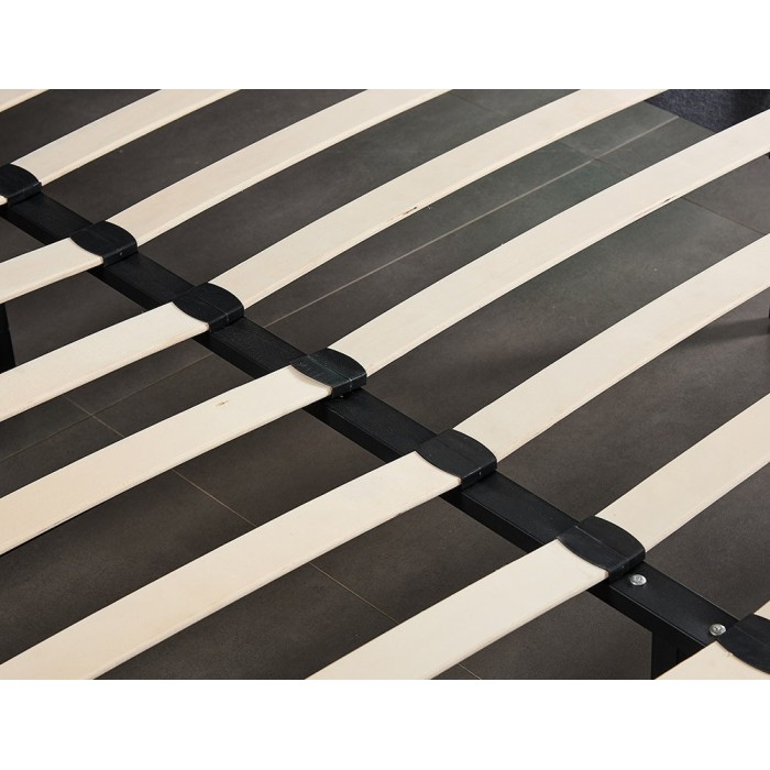 Structure de lit simple 140x200 collection GUAM. Coloris noir.