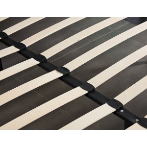 Structure de lit simple 140x200 collection GUAM. Coloris noir.