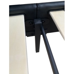 Structure de lit simple 140x200 collection GUAM. Coloris noir.