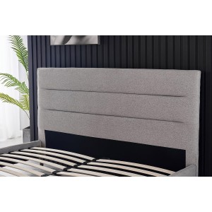 Lit collection SIENNE - Couleur grise - 140x200cm - Sommier inclus