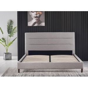 Lit collection SIENNE - Couleur grise - 160x200cm - Sommier inclus