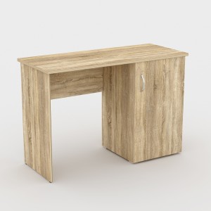 Bureau droit design avec caisson de rangement 1 porte collection ARLEE coloris chêne sonoma.