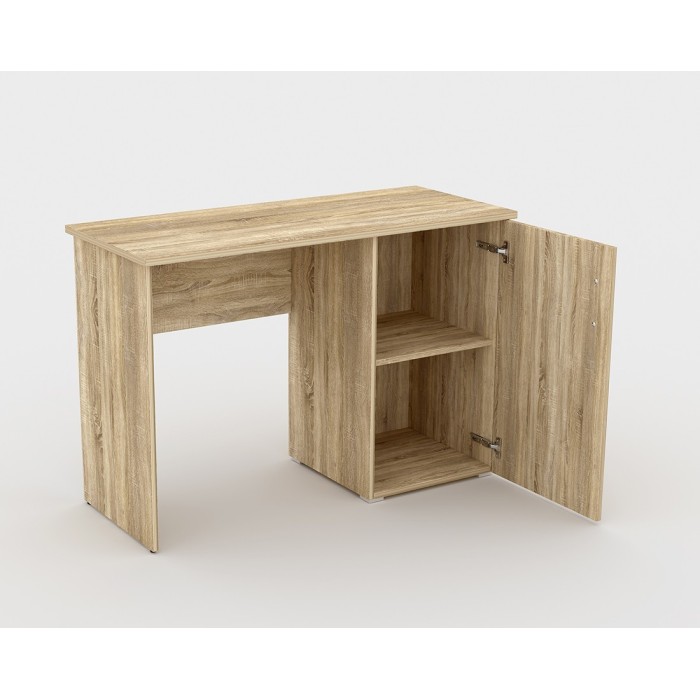 Bureau droit design avec caisson de rangement 1 porte collection ARLEE coloris chêne sonoma.