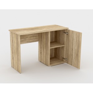 Bureau droit design avec caisson de rangement 1 porte collection ARLEE coloris chêne sonoma.