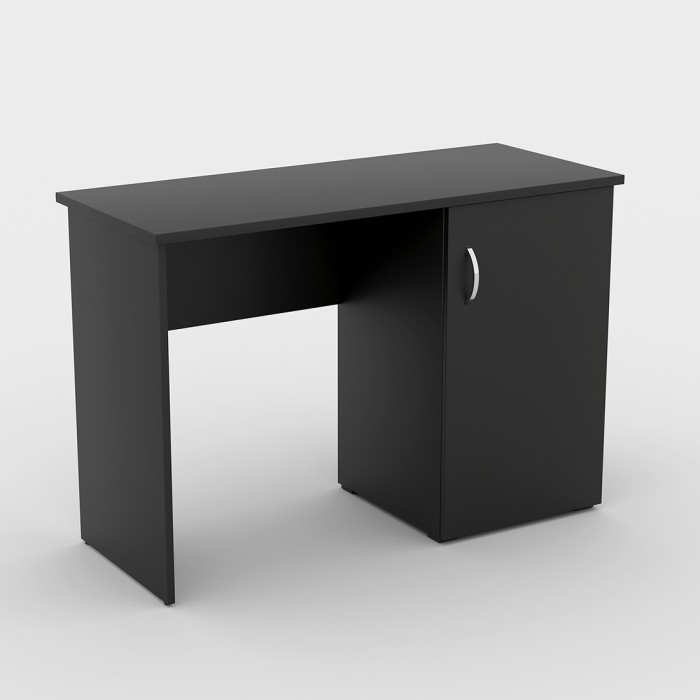 Bureau droit design avec caisson de rangement 1 porte collection ARLEE coloris noir.