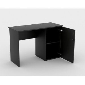 Bureau droit design avec caisson de rangement 1 porte collection ARLEE coloris noir.
