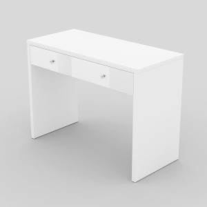 Bureau droit design avec grand tiroir collection BRIXTON coloris blanc.