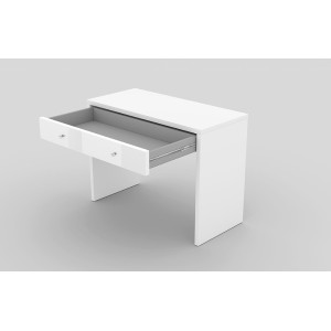Bureau droit design avec grand tiroir collection BRIXTON coloris blanc.