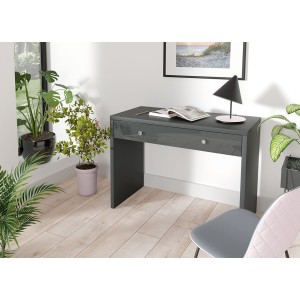 Bureau droit design avec grand tiroir collection BRIXTON coloris gris.