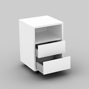 Bureau droit design avec caisson de rangement collection KINSALE coloris blanc.