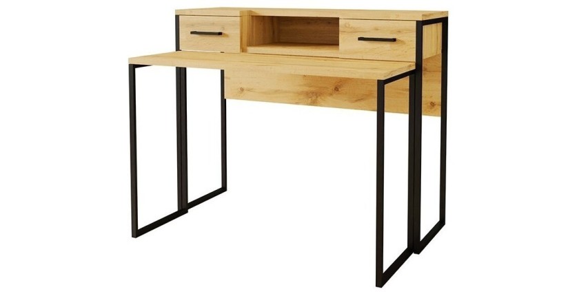 Ensemble Bibliothèque et Console extensible en Bureau avec nombreux rangements collection JASPER.