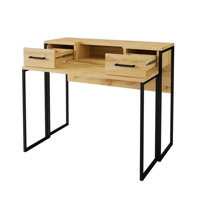 Ensemble Bibliothèque et Console extensible en Bureau avec nombreux rangements collection JASPER.
