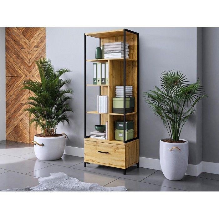 Ensemble Bibliothèque et Console extensible en Bureau avec nombreux rangements collection JASPER.