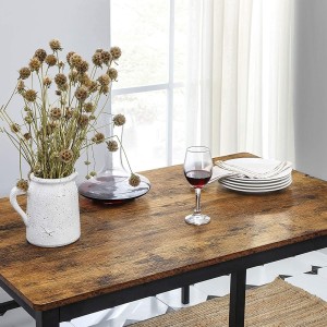 Ensemble table et bancs en bois style industriel collection TAMPA.