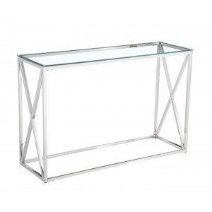 Console design collection MERCURE en métal et verre trempé.